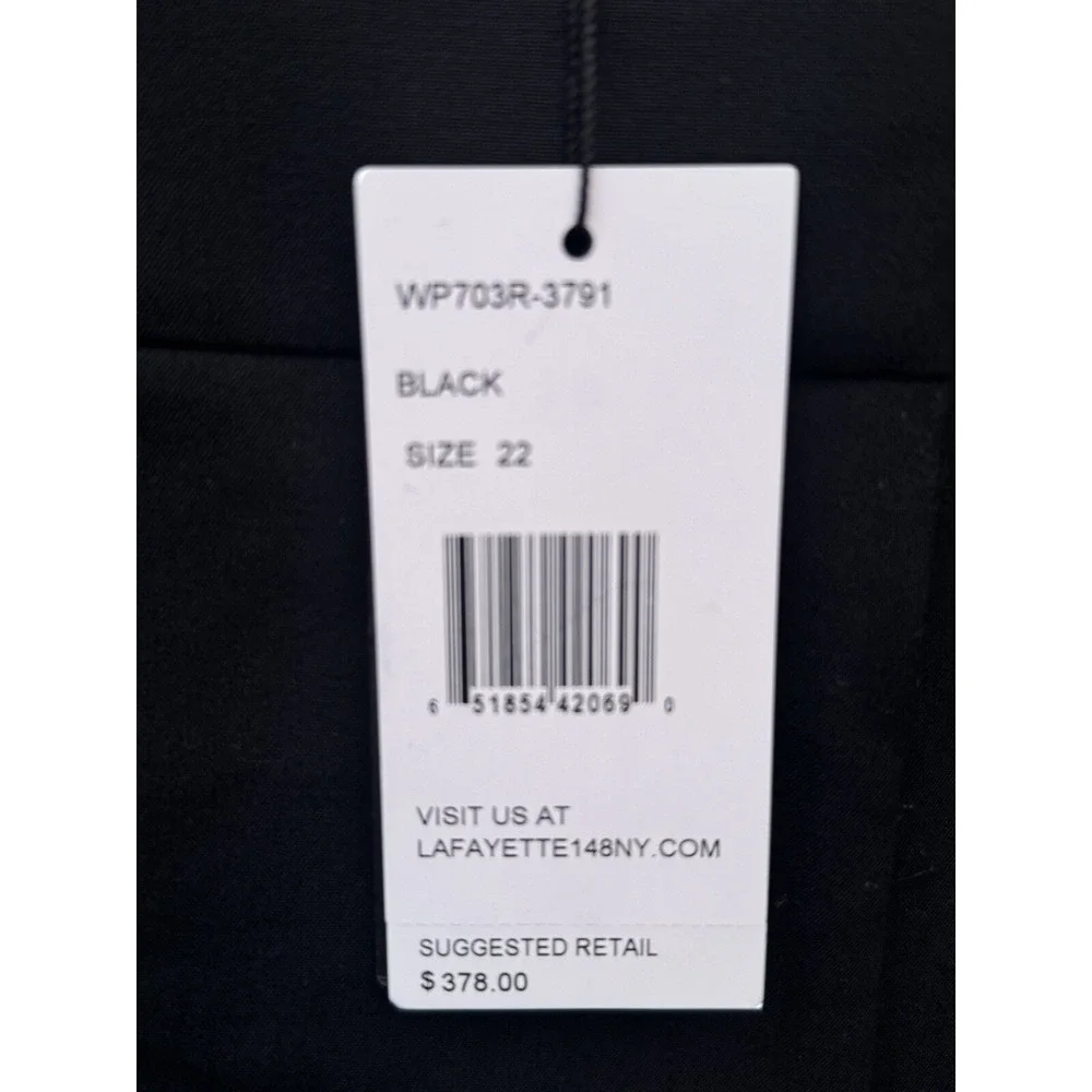 Lafayette 148 Silk Pants Black Straight Leg Women's SZ 22W MSRP $378 NWT - Picture 3 of 6